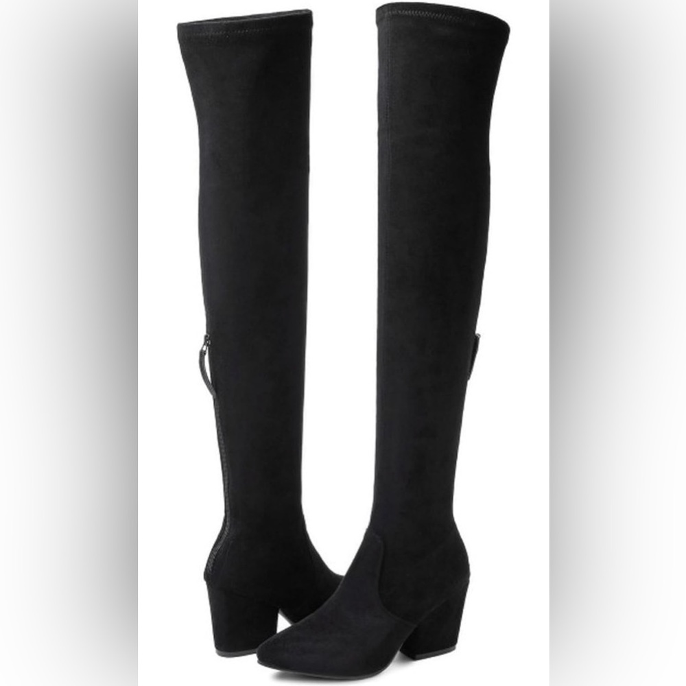 Black Suede Over the Knee Boots